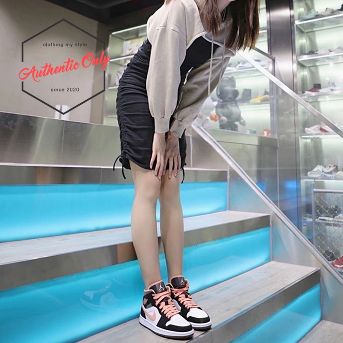 Giày Nike  Jordan 1 Mid Peach Mocha Chính Hãng - DH0210-100