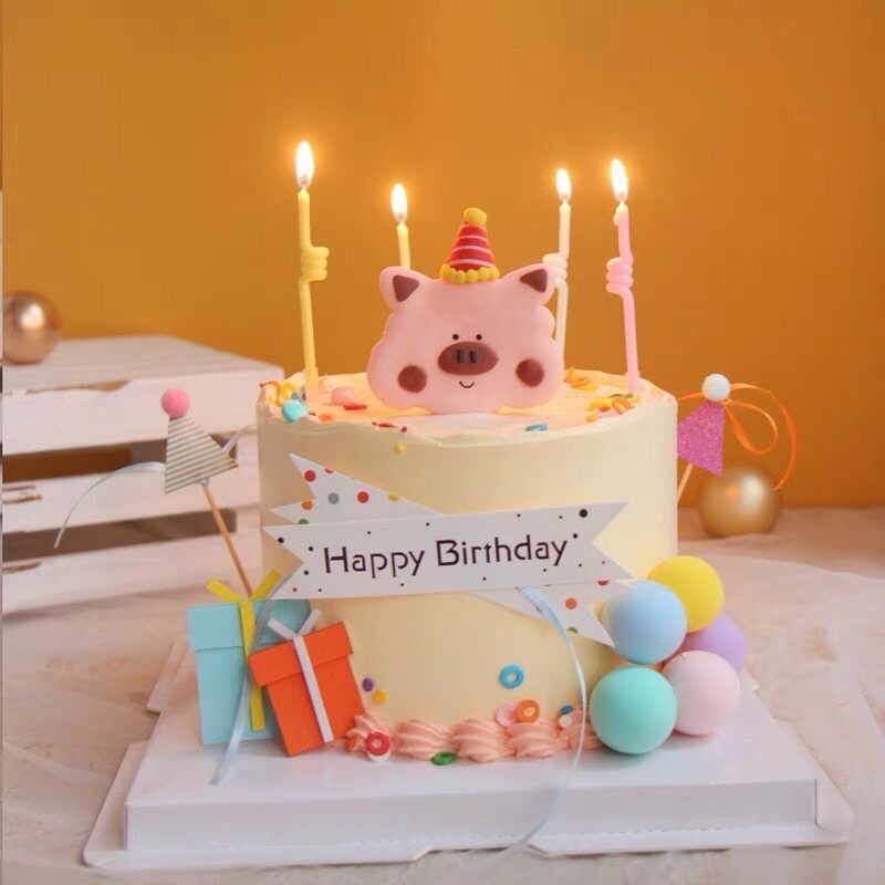 Nến Sinh Nhật Xoắn Màu Pastel Trang Trí Bánh Kem