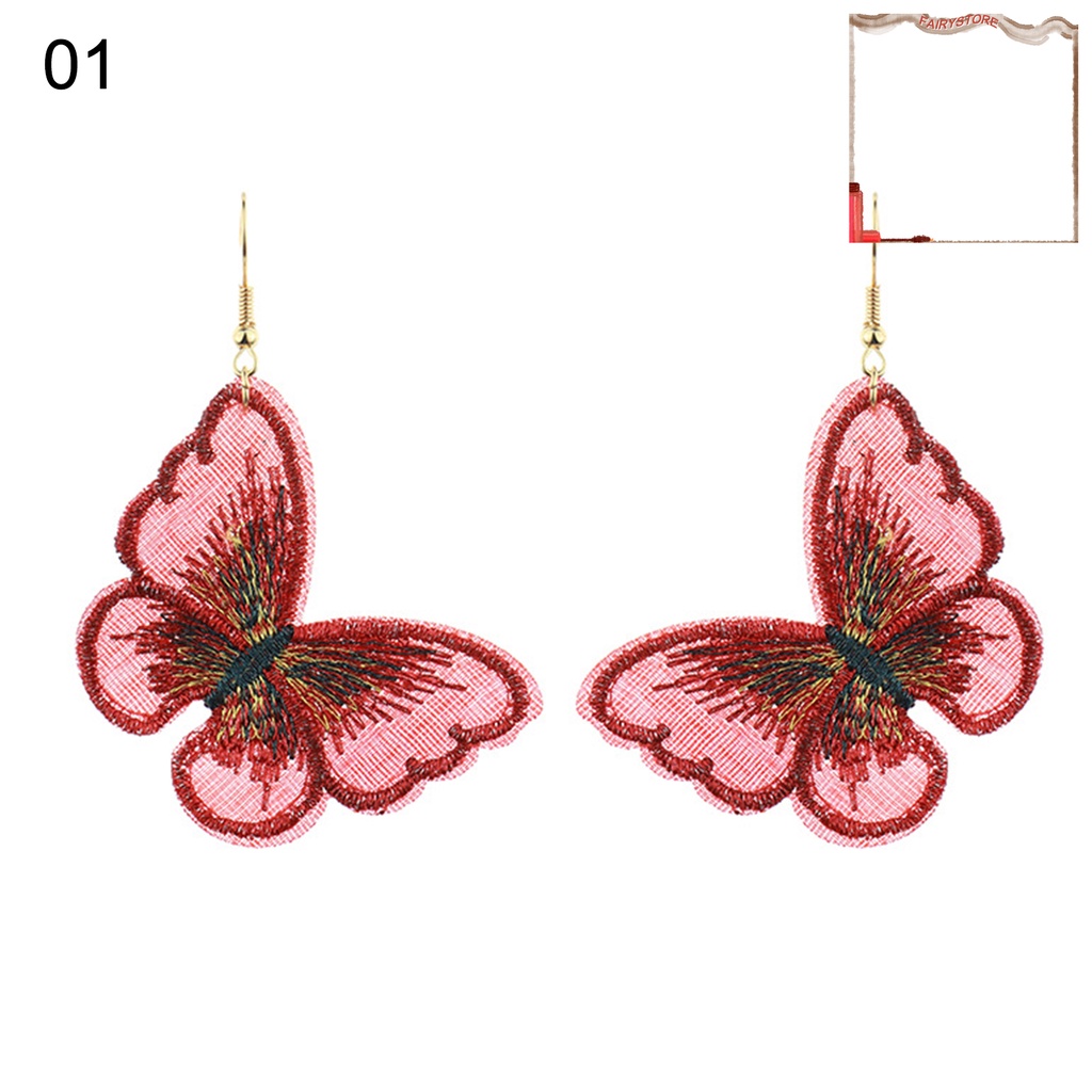 Bông Tai Tua Rua Dáng Dài Màu Đỏ Thời Trang Sang Trọng Cho Nữ