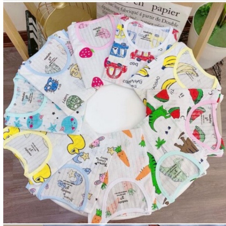 [SỈ LẺ][GIÁ SỐC] Bộ cộc tay cotton giấy cho bé (4-14kg)
