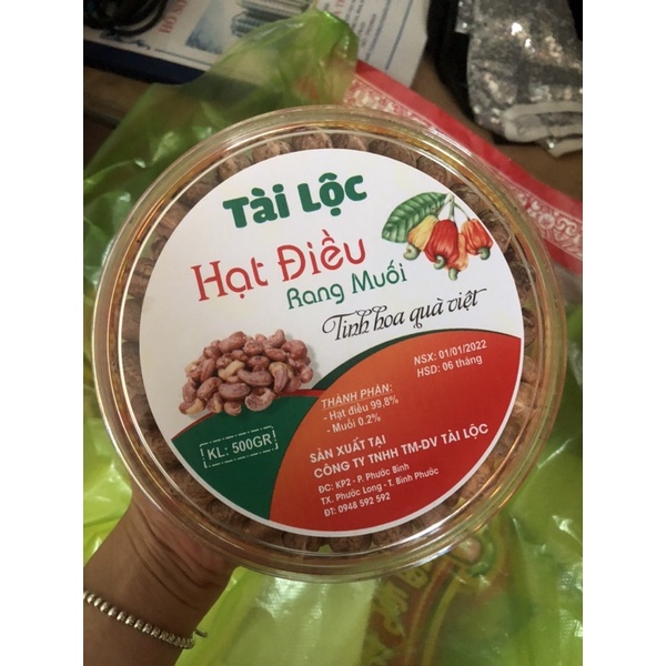 Hạt điều rang muối nguyên hạt không vỡ, hạt điều sấy hạt to hàng xuất khẩu hộp 500gr và 1kg