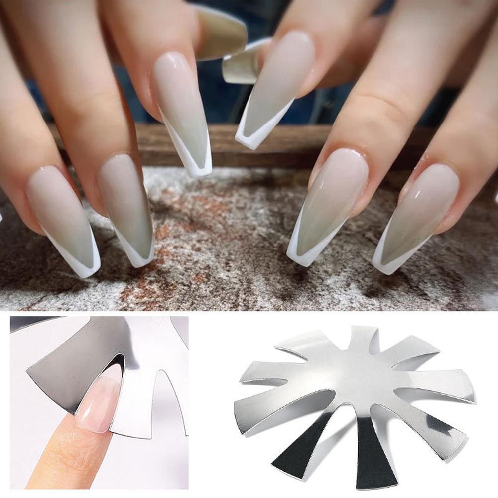 MAXG Bộ Dụng Cụ Cắt Móng Tay Hình Chữ V Đa Phong Cách Pháp Màu Bạc