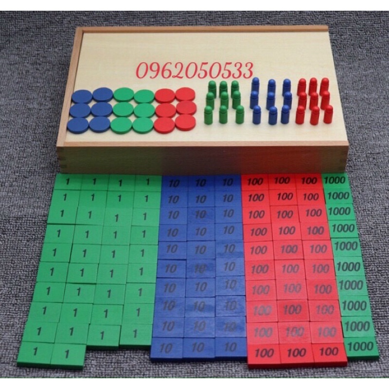 Bộ tem số montessori, giáo cụ montessori