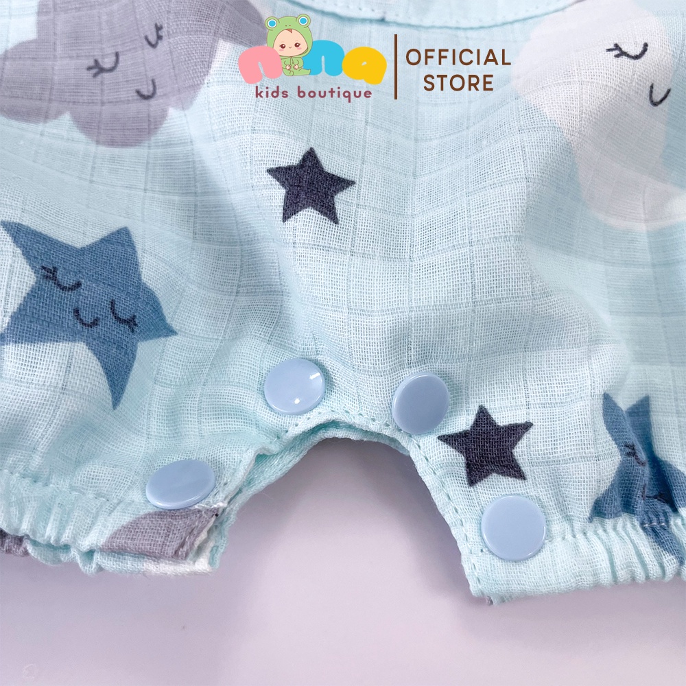 Body đùi cho bé trai bé gái Nina Kids Boutique Set sinh đôi cho bé sơ sinh Romper xô sợi tre Size 0 24 tháng Kèm Turban