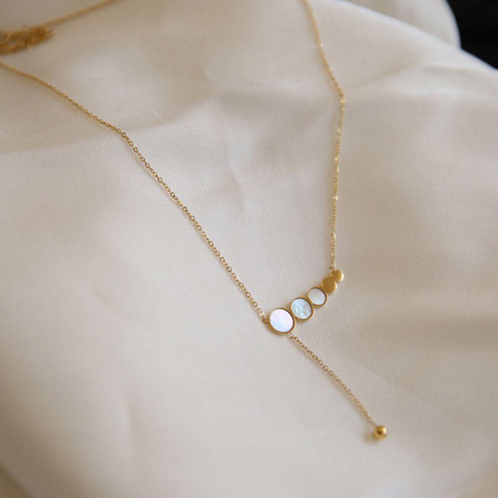 AROMA Vòng cổ Thép Titan Đơn Giản Phong Cách Hàn Quốc Cho Nữ