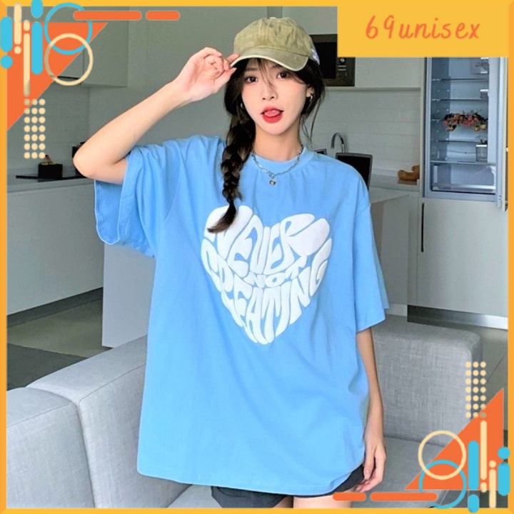 Áo Thun Tay Lỡ Form Rộng Unisex Áo Phông Unisex Nam Nữ Form Rộng Tay Lỡ TRÁI TIM, Phong Cách UIzzang
