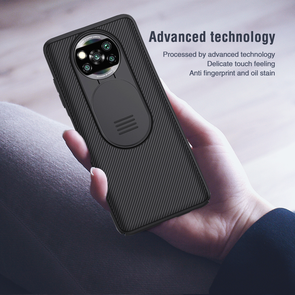 Ốp Điện Thoại NILLKIN CamShield Bằng PC Cứng Mặt Nhám Chống Vân Tay Có Nắp Trượt Bảo Vệ Camera Cho Xiaomi Poco X3 Pro / X3 NFC