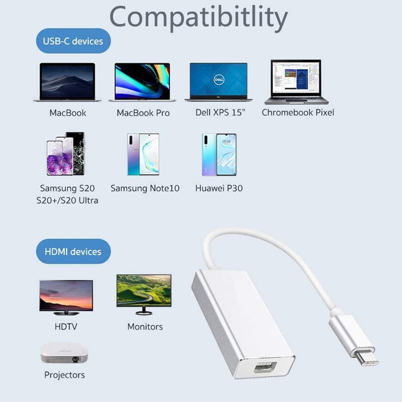 Đầu chuyển đổi USB C sang Mini DP 3 sang Mini DisplayPort 4K 30HZ tiện dụng