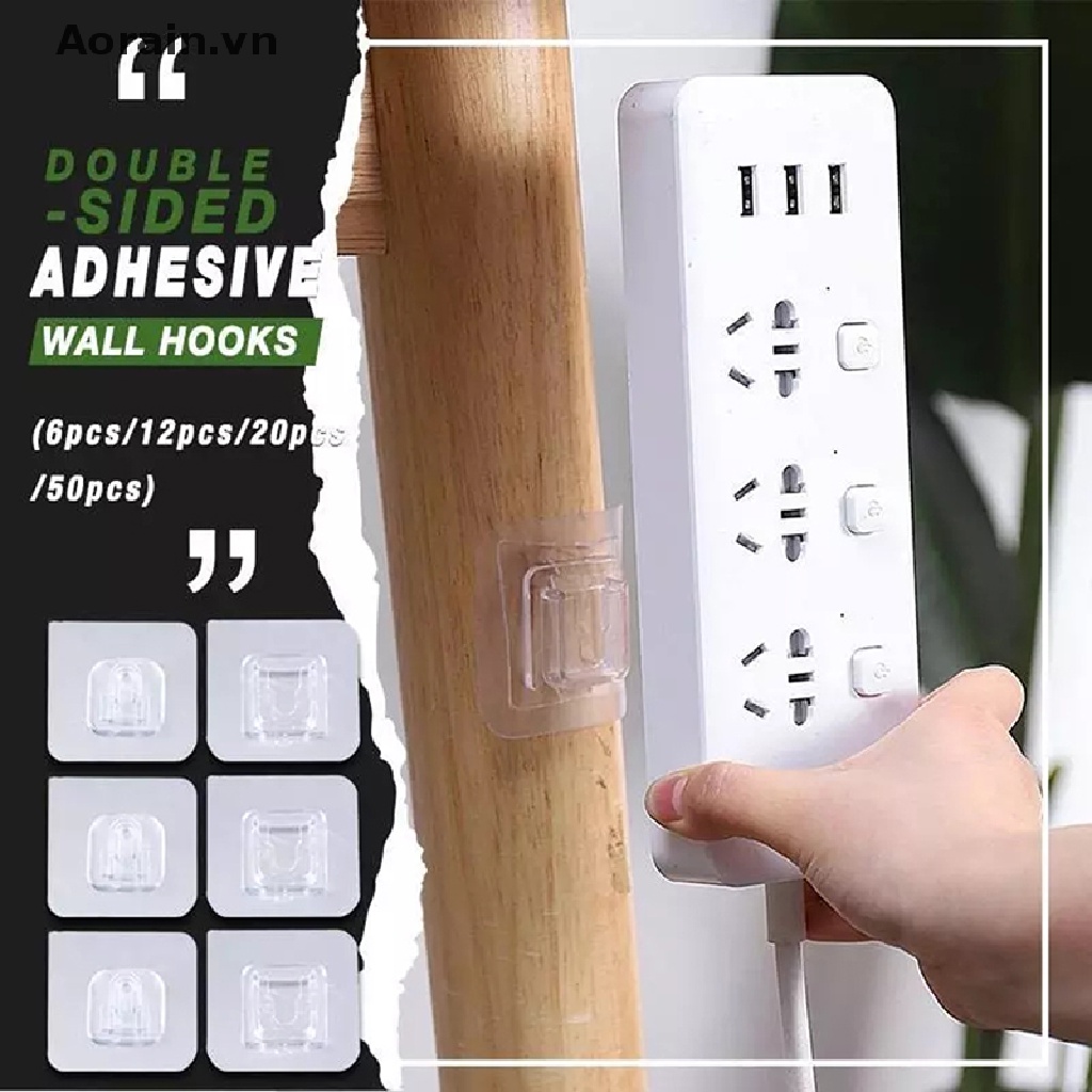 1 cặp / bộ móc nối hai mặt treo tường có keo tự dính nóng siêu bền