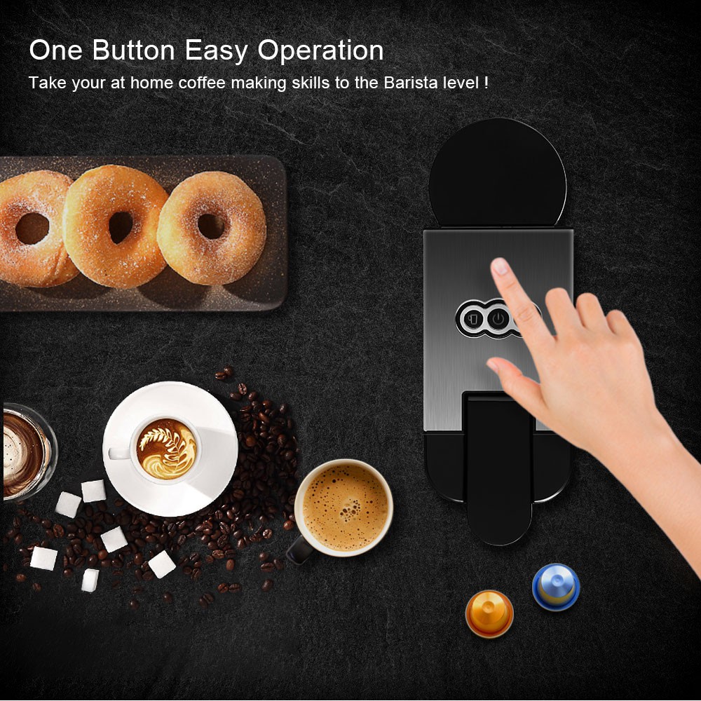 Máy pha cafe Espresso 3 trong 1 19Bar 1450W phù hợp với viên nén cafe Nespresso Dolce Gusto và Bột cafe