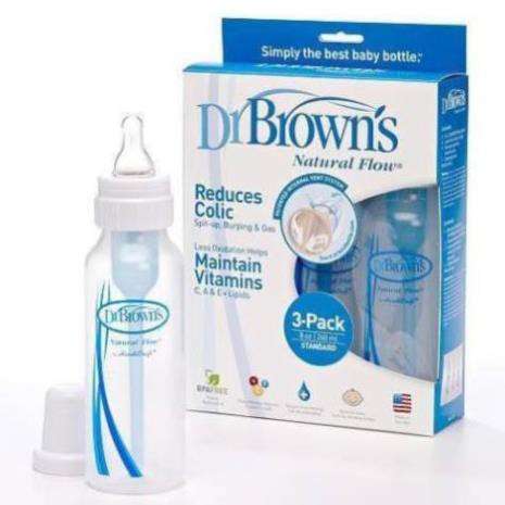 SET 3 Bình sữa Dr Brown's cổ thường 8oz (240ml)