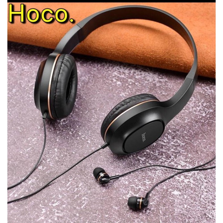 [Mã ELFLASH5 giảm 20K đơn 50K] Tai nghe chụp tai cao cấp Hoco W24, kèm dây 3.5 mm (hàng chính hãng, Bh 1 năm)