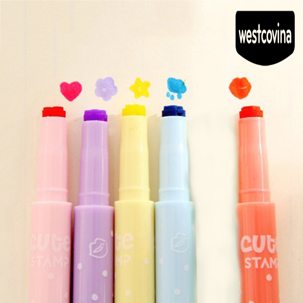 Phương Tây✎Set 6 Bút Đánh Dấu Họa Tiết Kẹo Dễ Thương
