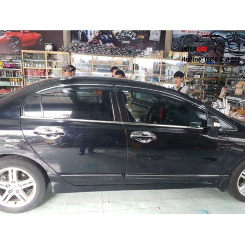 Bộ 4 miếng nẹp trang trí viền kính xe Honda Civic 2008-2011, chân kính Civic