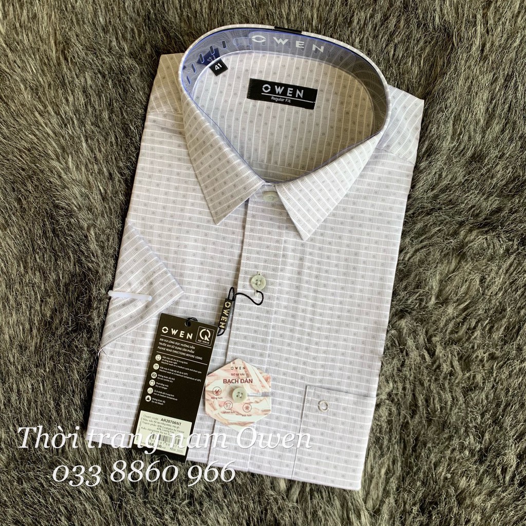 OWEN - Aó sơ mi ngắn tay Owen REGULAR FIT chất sợi Bạch đàn màu xám 20706 | BigBuy360 - bigbuy360.vn