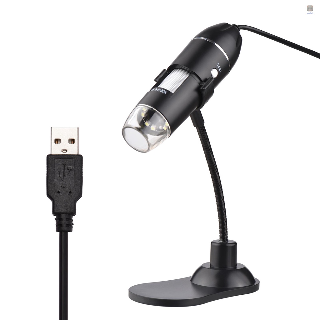 Kính Hiển Vi Kỹ Thuật Số 1000X USB Cầm Tay Mini Có Giá Đỡ Cho Laptop / Máy Tính Để Bàn / Quan Sát Công Nghiệp