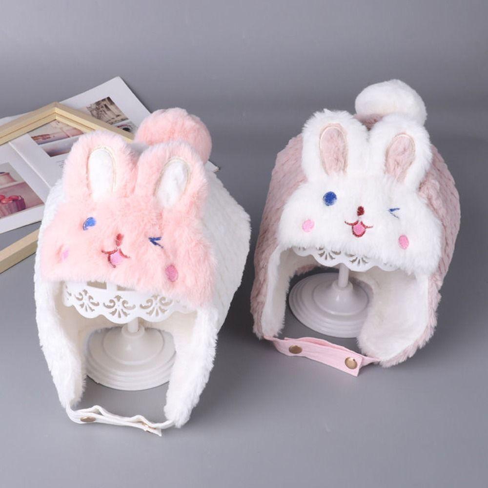 Mũ Nhồi Bông Cotton Che Tai Phối Lông Xù Cho Bé