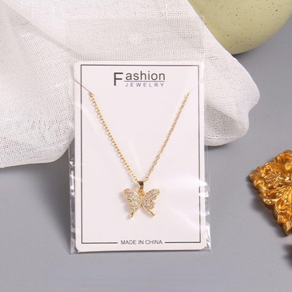 AROMA Vòng Cổ Choker Mặt Hình Trái Tim Và Bướm Sang Trọng Cho Nữ