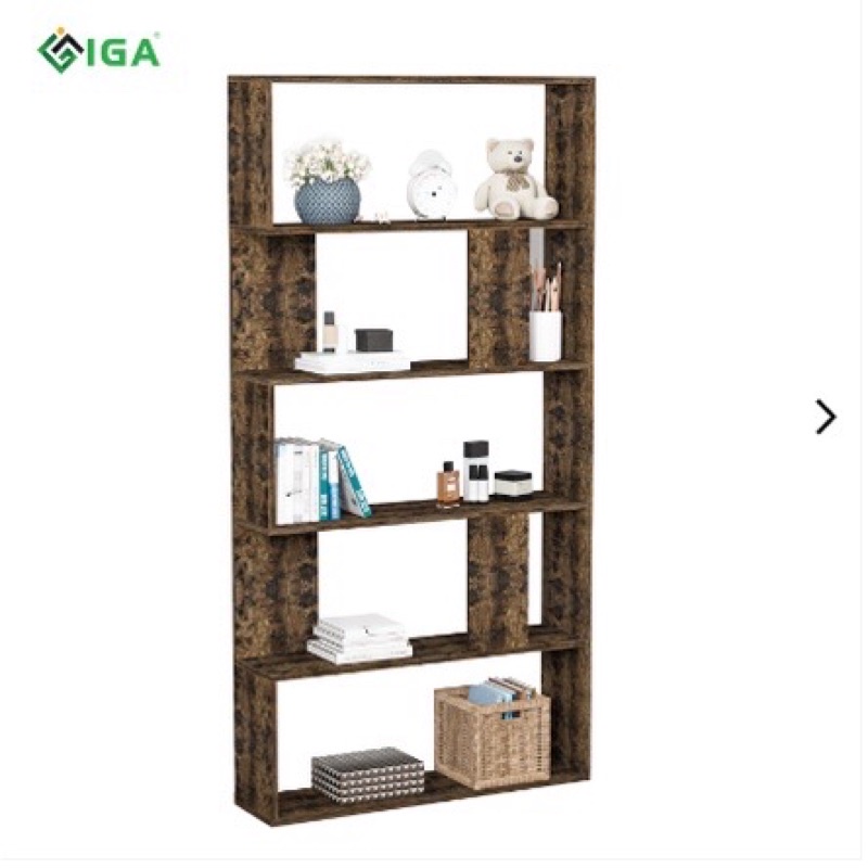 kệ sách gỗ 5 tầng GP105.08 màu gỗ cháy