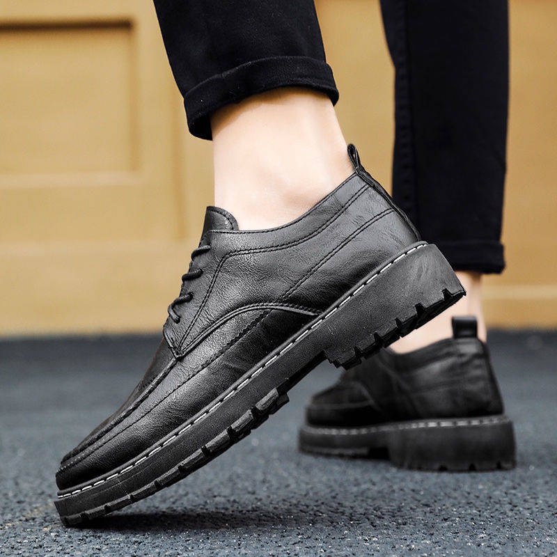 Giày da màu đen không thấm nước chống trượt và chống mùi phong cách công sở kiểu Hàn Quốc thường ngày cho nam đầu bếp