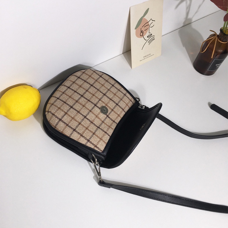 Túi đeo vai IELGY họa tiết kẻ sọc phong cách Hàn Quốc cổ điển thời trang cho nữ