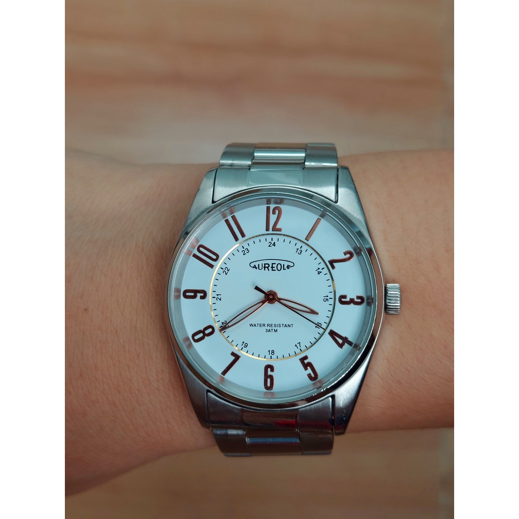 Đồng hồ nam Aureole chạy pin hàng Si