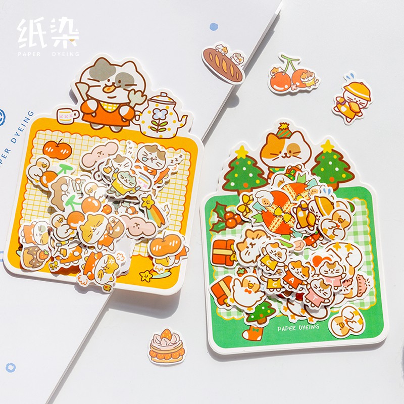 Set 40 hình dán sticker con vật dễ thương
