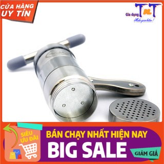 Máy Làm Bún, Mỳ Tươi Tại Nhà Chất liệu inox cao cấp sáng bóng, Tặng Kèm Bộ 5 Size Làm Bún