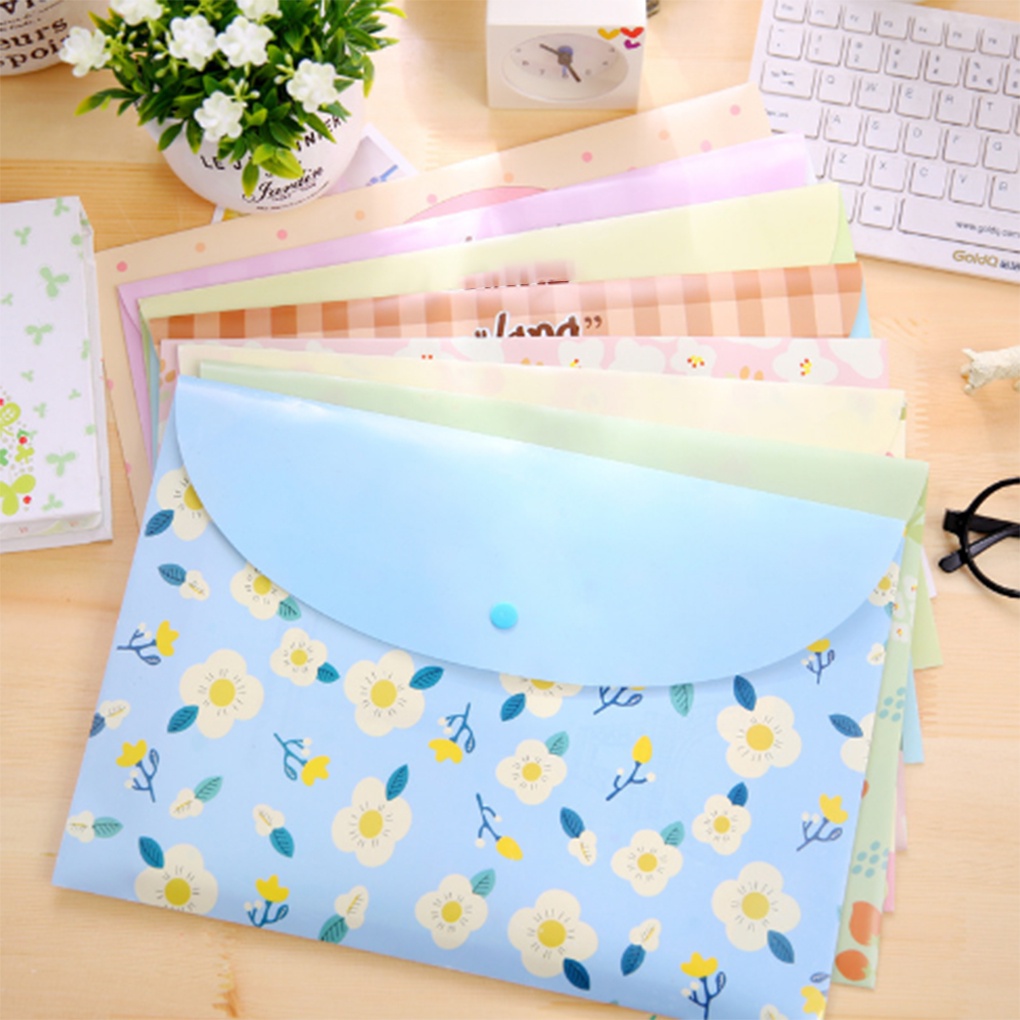 Floral Rabbit Patterns A4 PVC Waterproof File Envelope Storage Bags Organizer School Supplies