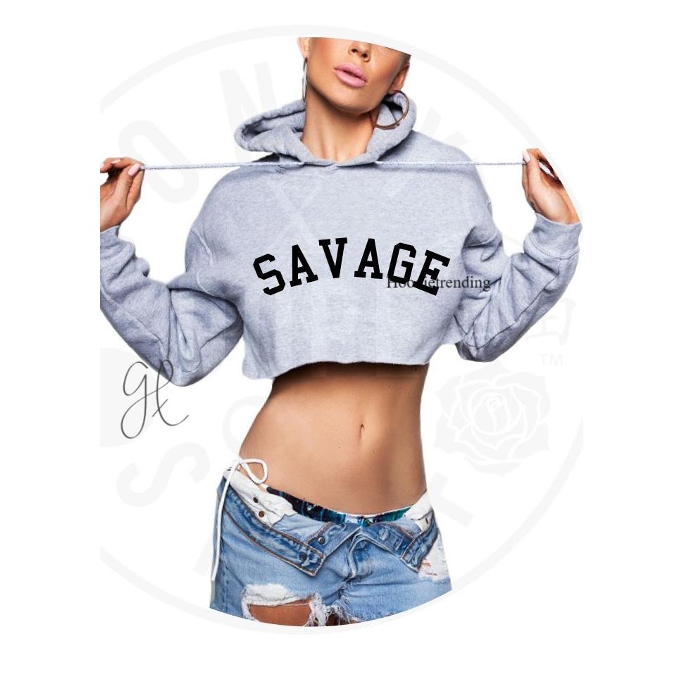 Áo Hoodie Crop Top 9 Màu Phong Cách Hàn Quốc