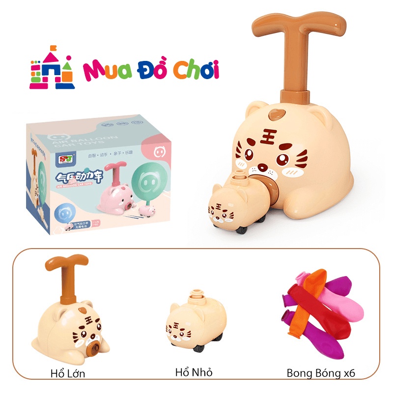 Bộ đồ chơi bơm bóng chạy xe hình thú dành cho các bé