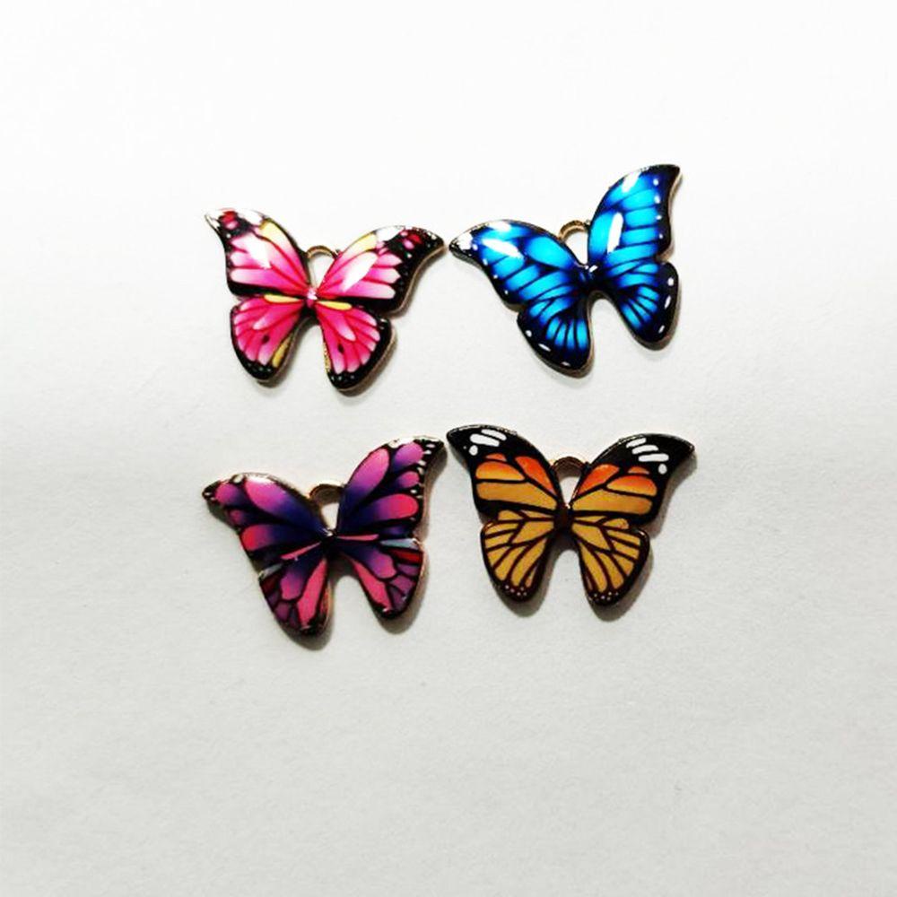 Set 10 Mặt Dây Chuyền Hình Bướm Bằng Kim Loại Tráng Men Thủ Công DIY