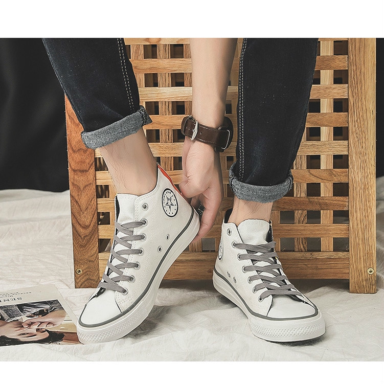 Giày Vải canvas Cổ Cao Thời Trang Mùa Thu Hàn Quốc Mới Cho Nam
