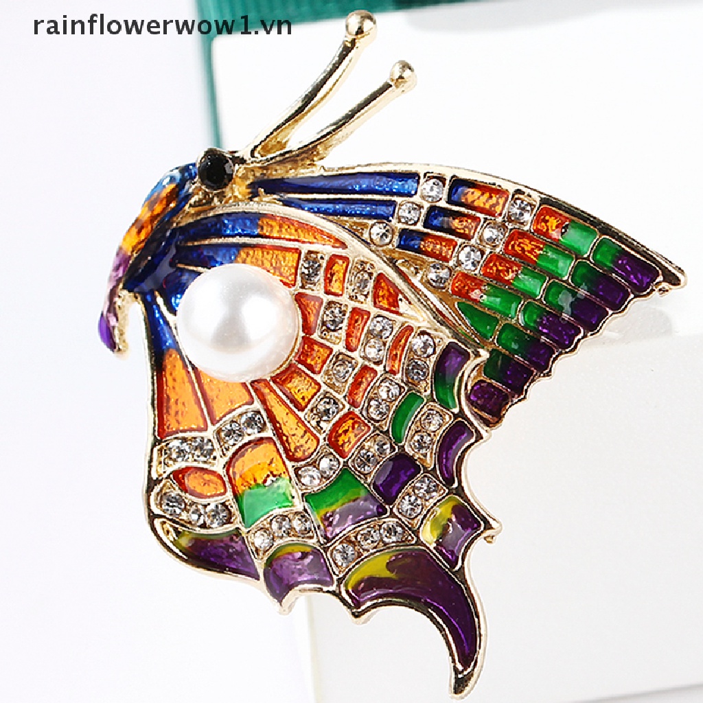 Ghim Cài Áo Hình Bướm Đính Pha Lê Dễ Thương