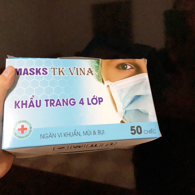 [ HÀNG CHUẨN ]  Hộp 50 Cái Khẩu Trang Y Tế 4 Lớp