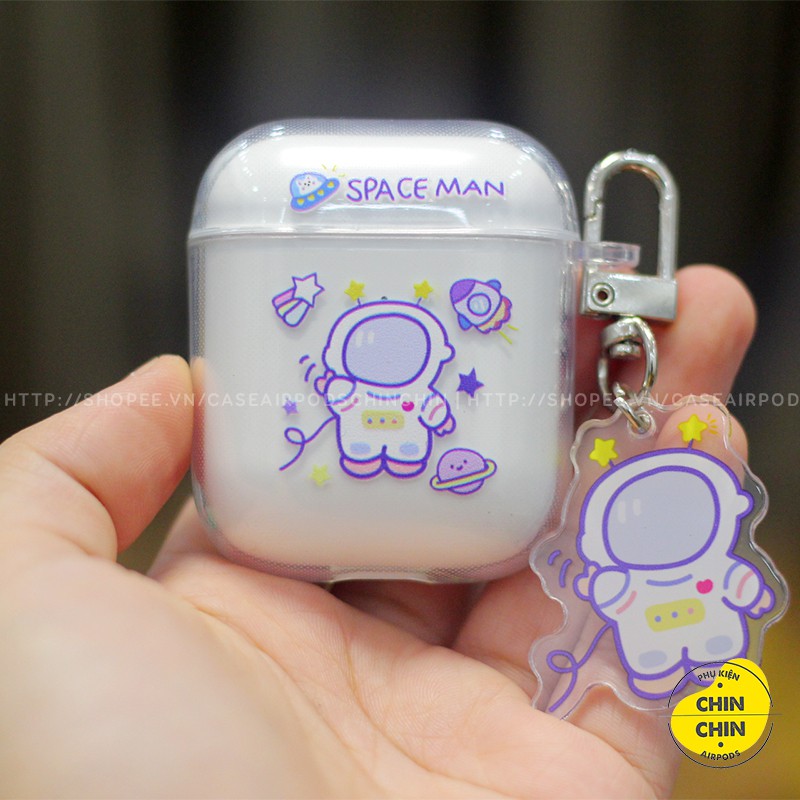 Vỏ Airpod 1/2/Pro Nhựa Dẻo Trong Suốt Hình Space Man Case Airpods Hoạt Hình Dễ Thương - Chinchin Case