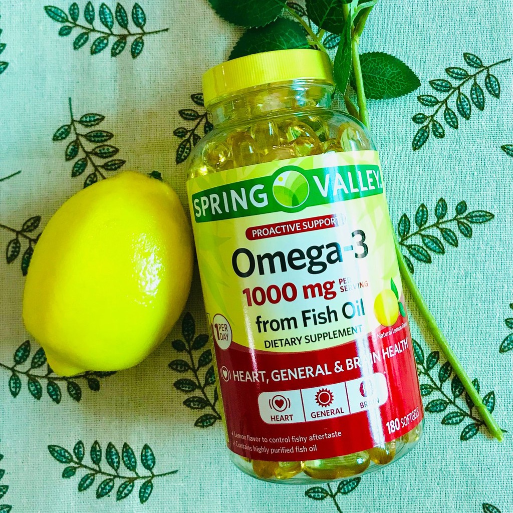 OMEGA 3 - Dầu Cá Omega 3 Spring Valley Làm Đẹp Da [180 Viên] - Chính Hãng Muscle Fitness