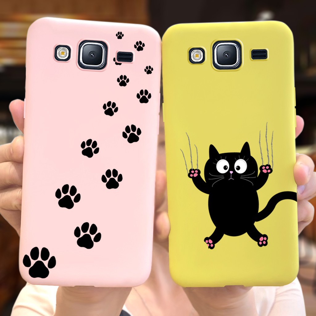 Samsung J7 Core Nxt Neo J7 J5 2015 J5 2017 Casing Soft TPU Cover For J701F J701M J500F J530F Cute Cat Candy Printed Phone case