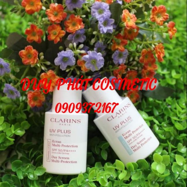Kem chống nắng Clarins UV Plus Spf 50 PA ++++ Translucent (màu trắng)