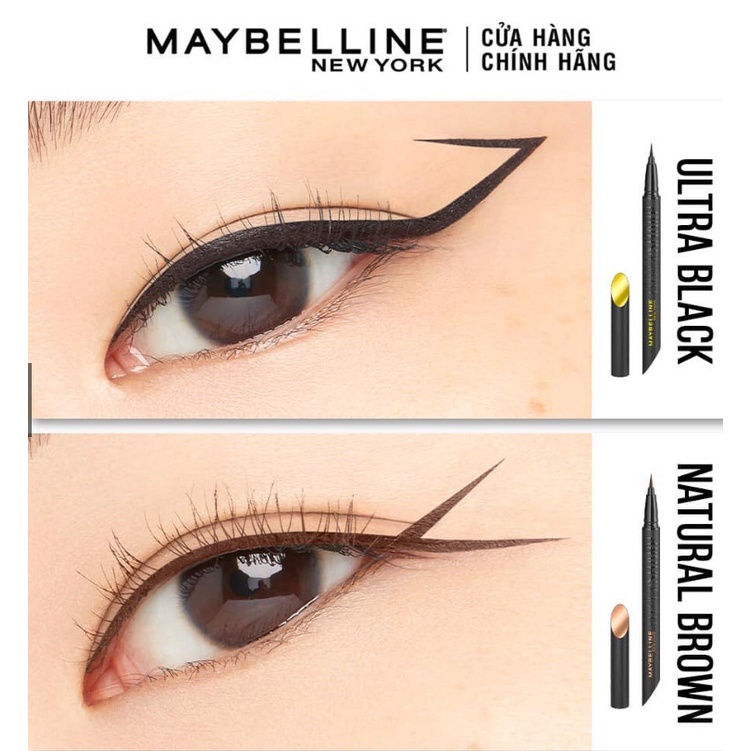 Kẻ Mắt Maybelline Bút Lông Siêu Mảnh Chống Trôi - Hyper Sharp Màu ( Đỏ Đen , Vàng Đen ) + Cosnori