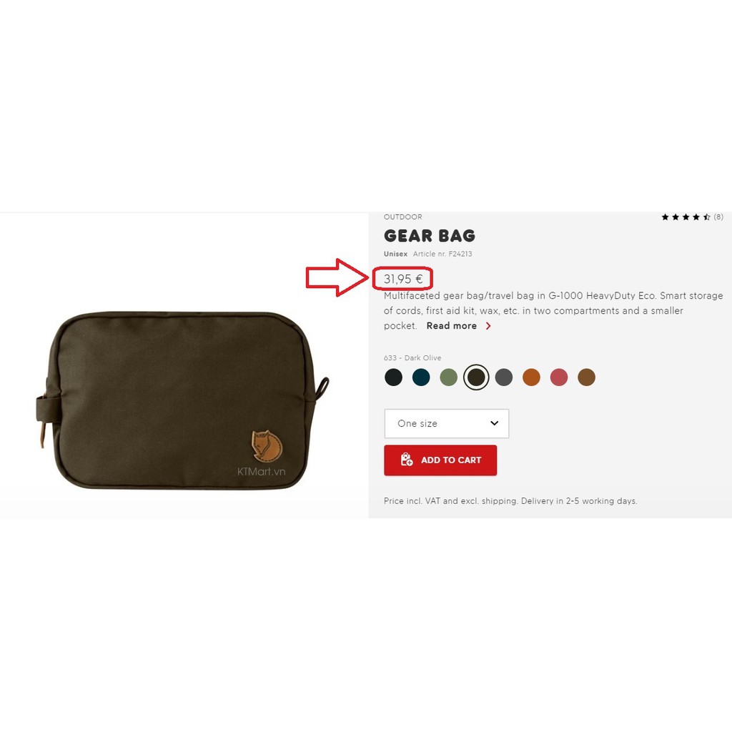 Túi đựng đồ cá nhân Fjallraven Gear Bag Large F24214