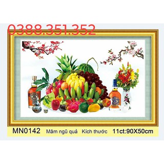 Tranh thêu chữ thập mâm quả ngày tết MN0142 90*50cm
