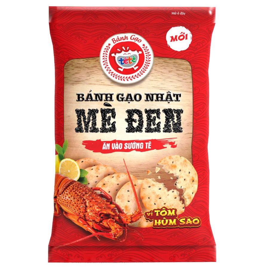 Bánh gạo mè đen vị tôm hùng