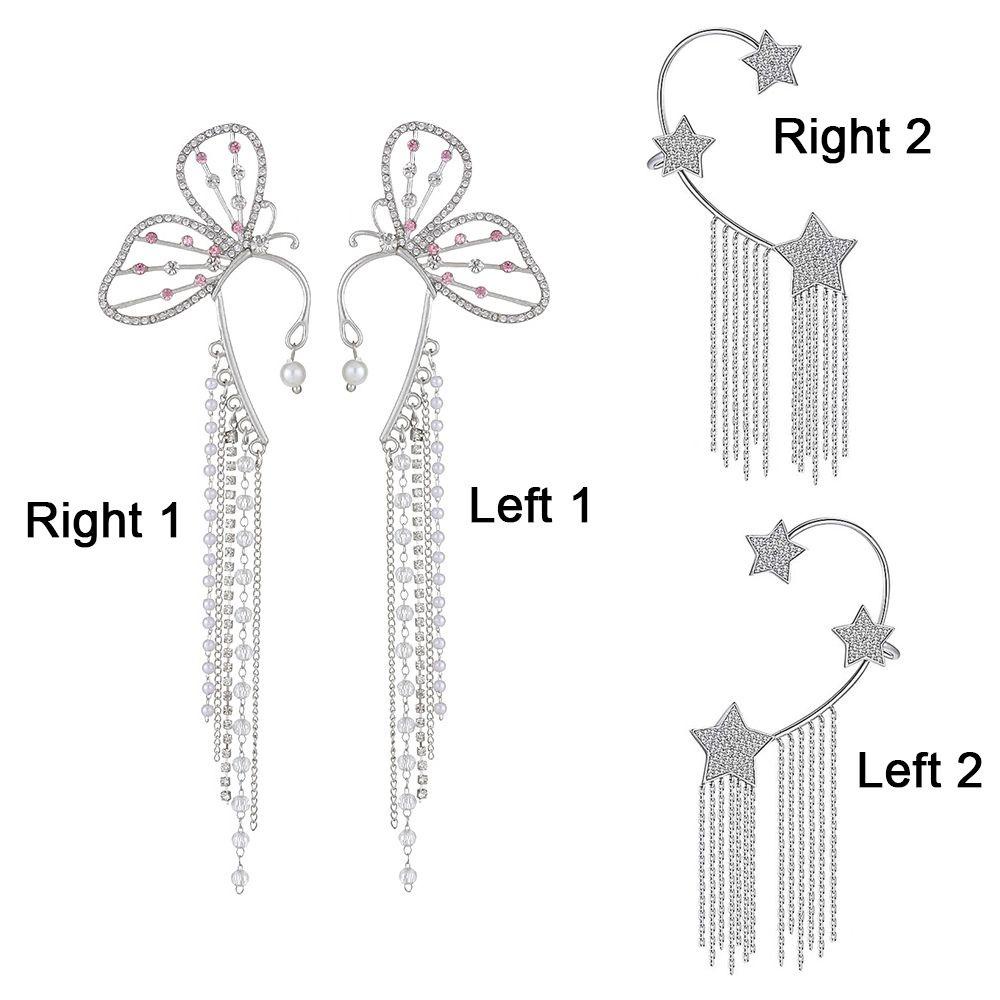 Khuyên Kẹp Vành Tai Đính Đá Lấp Lánh Thời Trang Cho Nữ