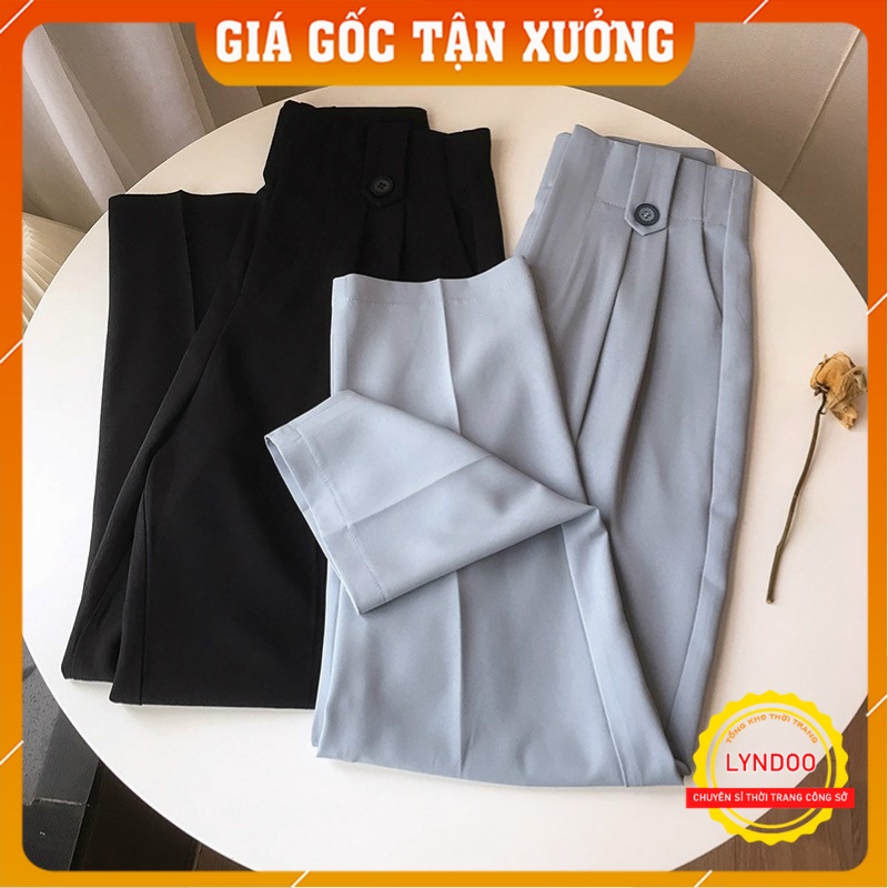 Quần baggy nữ lưng cao đai đỉa bản to mẫu mới thiết kế 2 cúc phá cách vải tuyết mưa cao cấp cực dễ phối đồ- M887 Lyndoo