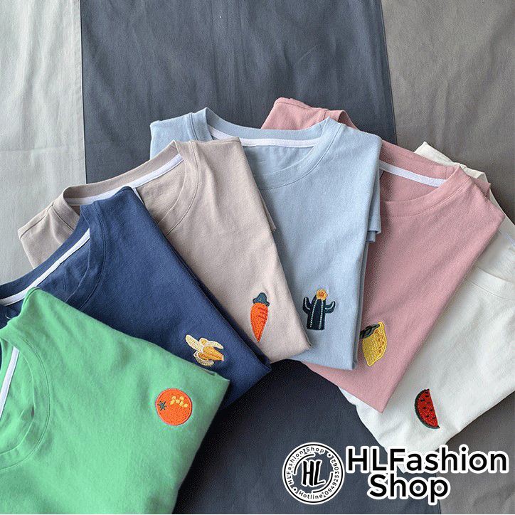 Áo thun tay lỡ form rộng BST Trái cây, áo phông HLFashion