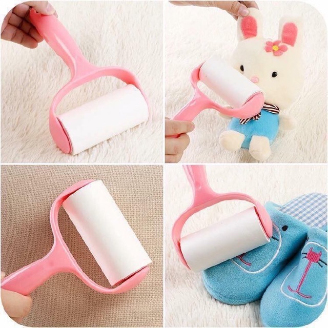 CÂY LĂN BỤI QUẦN ÁO HỒNG KÈM THÊM 2 CUỘN LĂN BỤI mã hàng hot
