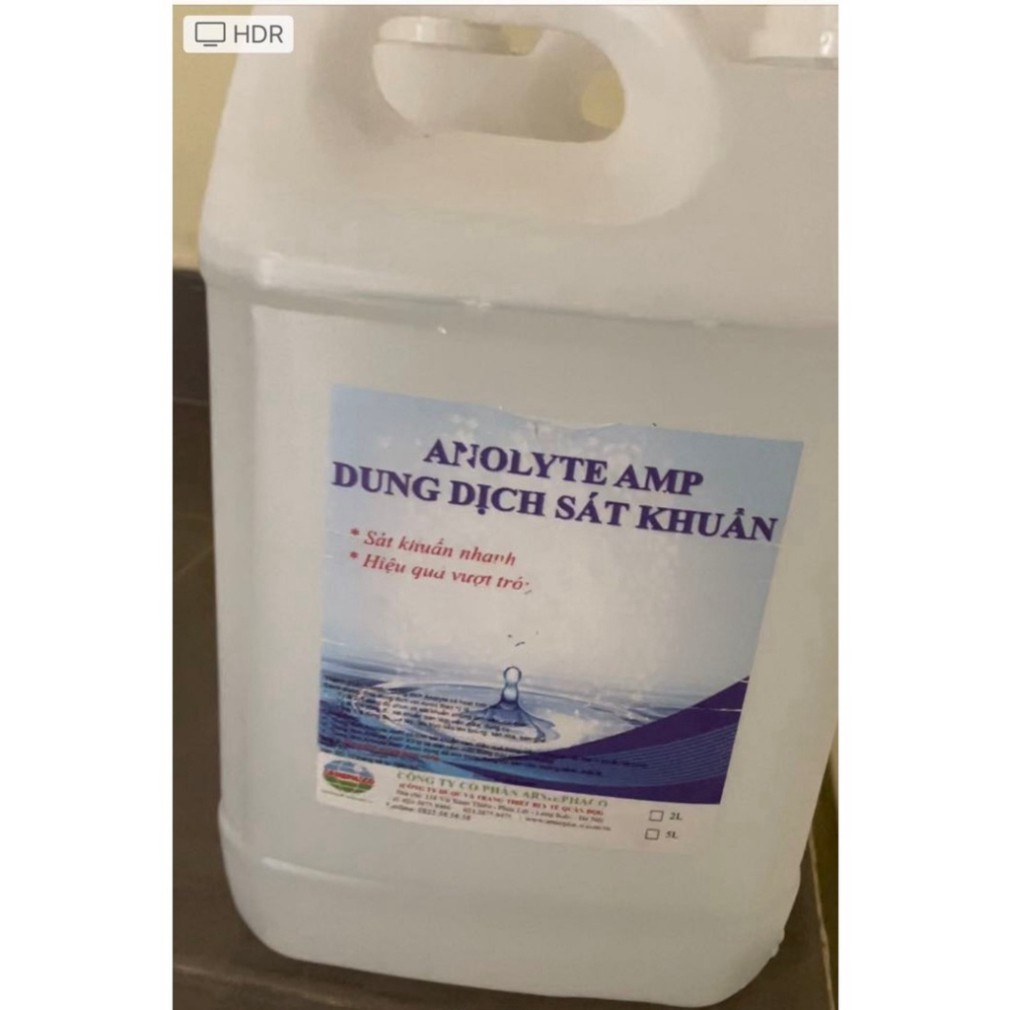 Dung dịch sát khuẩn Anolyte AMP - 100% tự nhiên - Can 5 lít