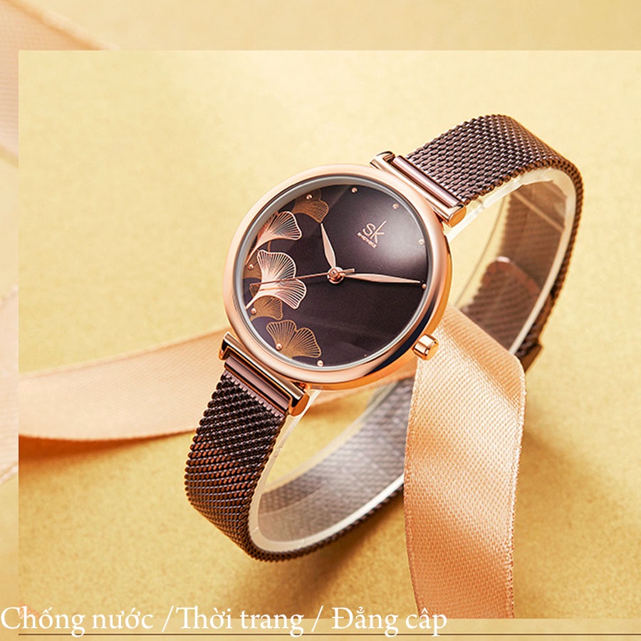 Đồng hồ sk hoa sen, dồng hồ nữ đẹp, đồng hồ thời trang nữ