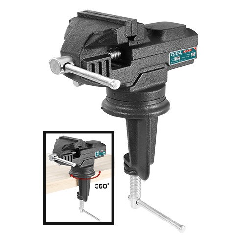 Êtô Kẹp TOTAL Chính Hãng THT6126 Ê  tô cơ khí Kích thước bàn xoay 60mm Lực kẹp tối đa 1000KGS